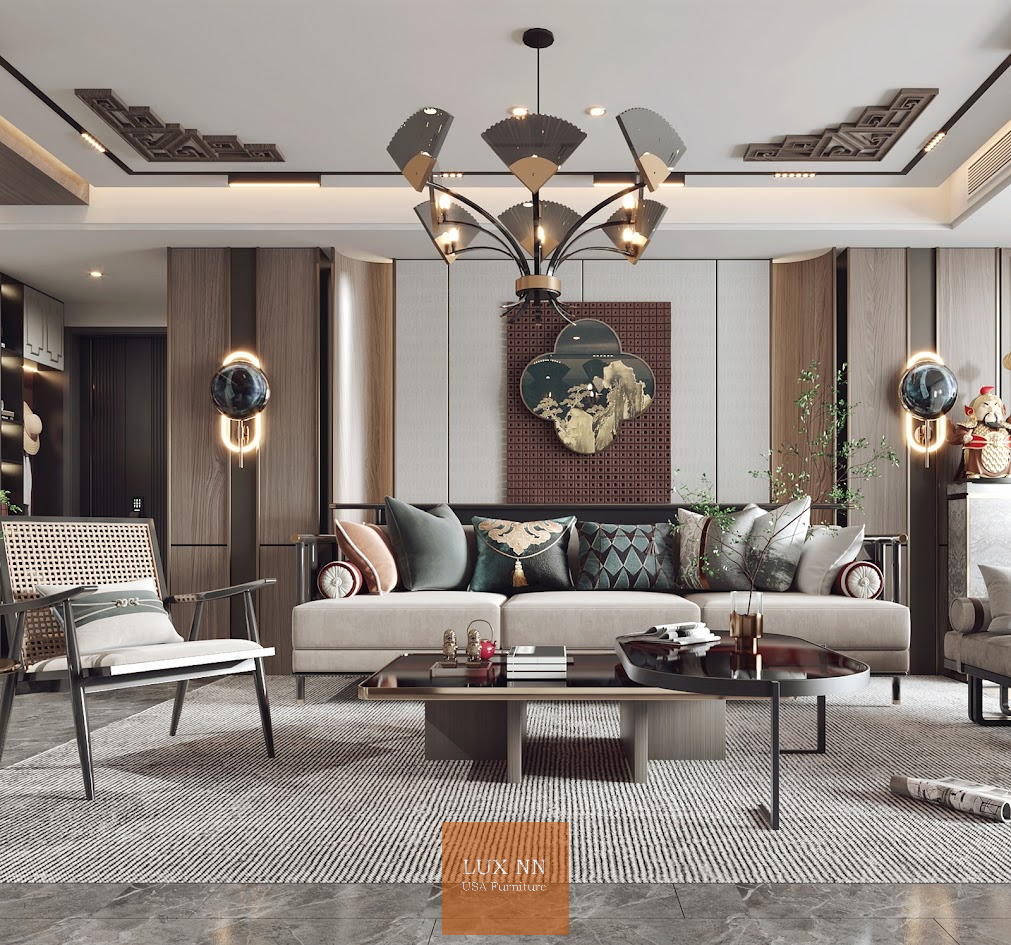 Ghế Sofa chữ I Phong Cách Á Đông Hiện Đại 1324 Lux