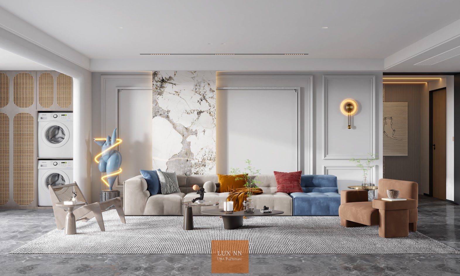 Ghế Sofa chữ I Modulo Đa Năng Sáng Tạo 1327 Lux