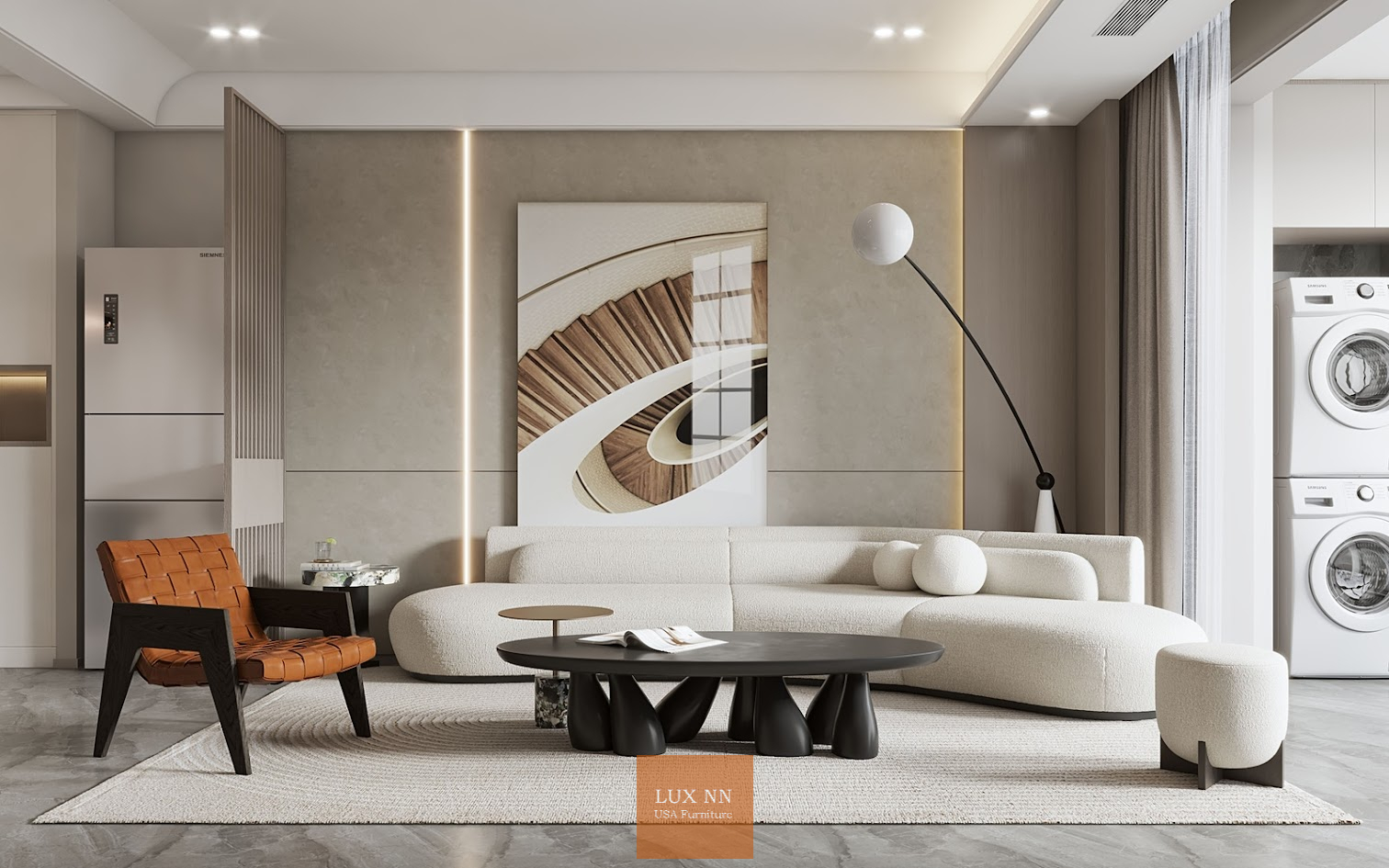 Ghế Sofa chữ I Vòng Cung Tinh Tế 1330 Lux