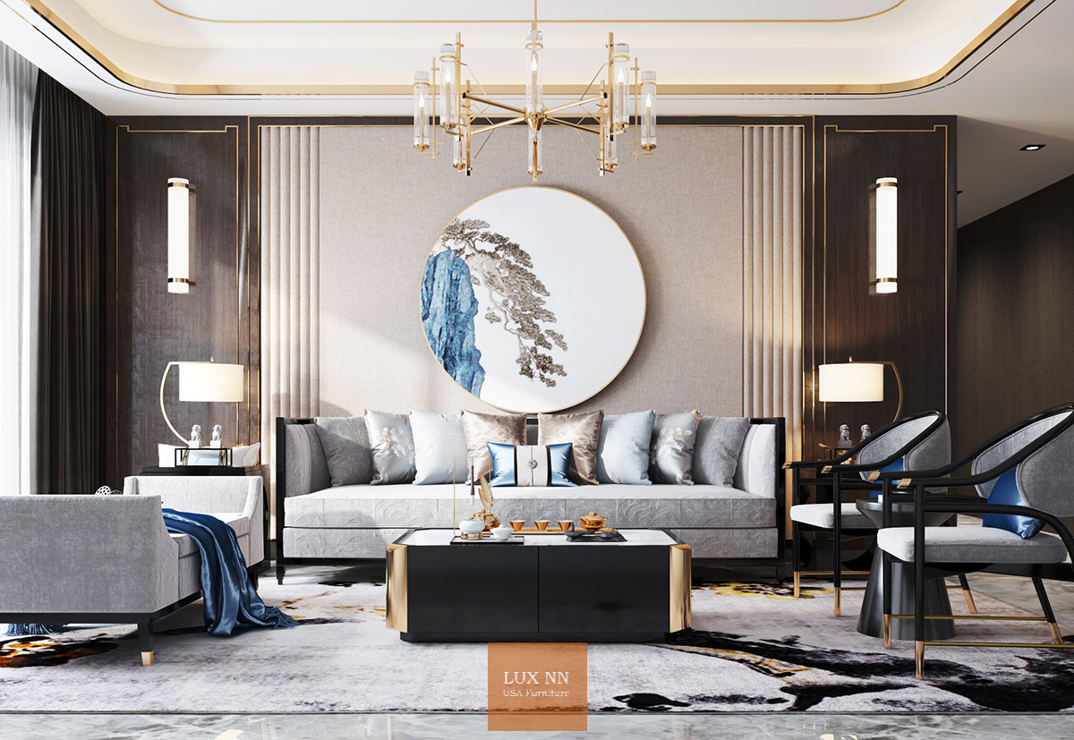 Ghế Sofa chữ I Tân Cổ điển Sang Trọng 1333 Lux