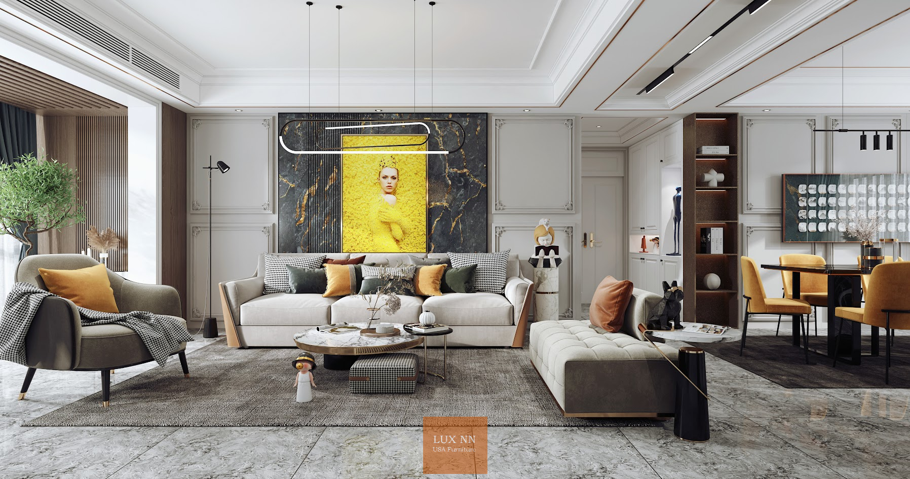 Ghế Sofa chữ I Hiện Đại Sang Trọng 1334 Lux
