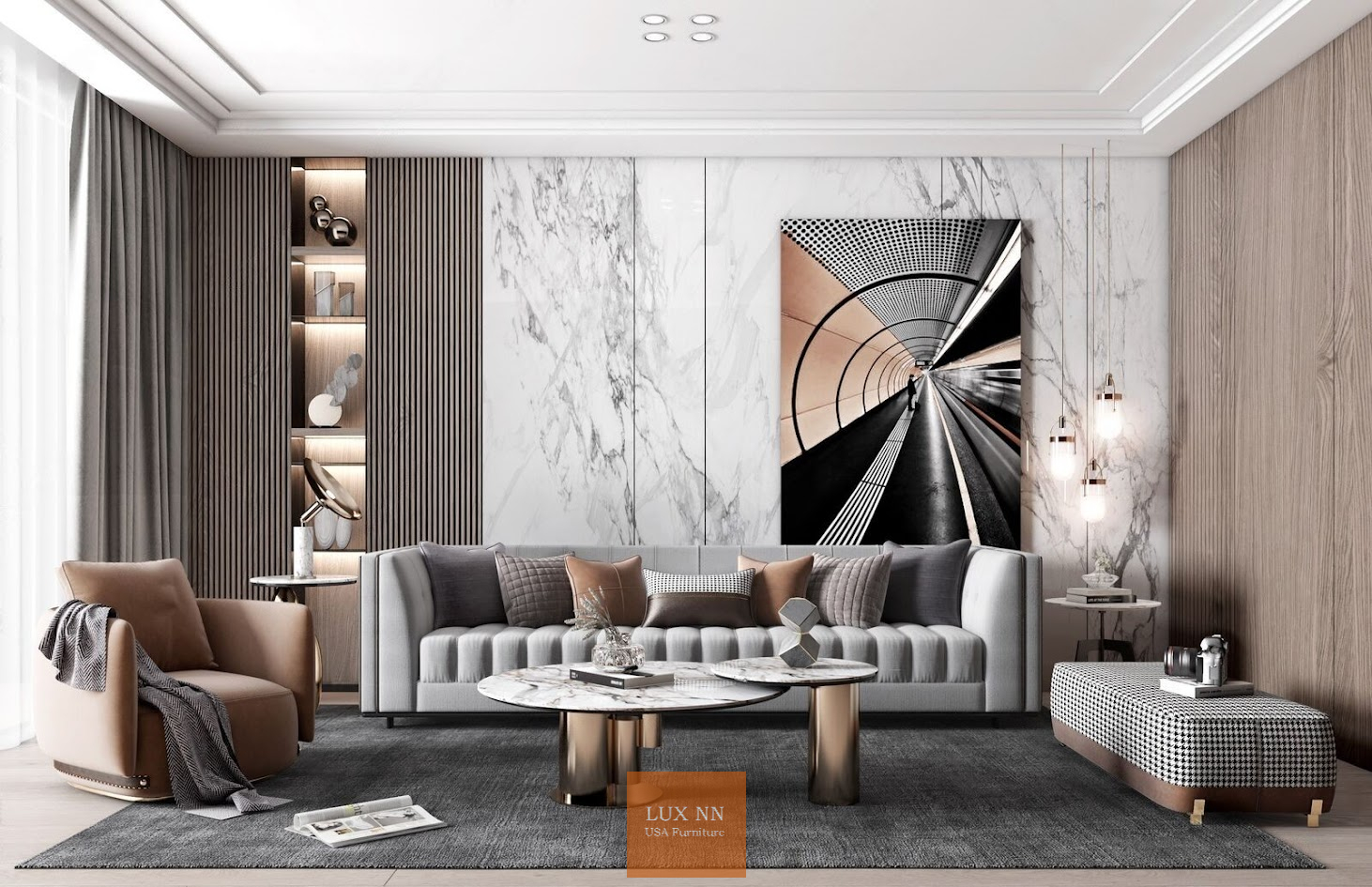 Ghế Sofa chữ I Metropolitan Curve 1316 Lux