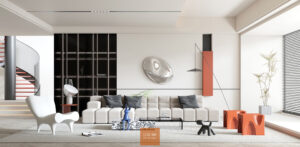 Ghế Sofa chữ I nhấn múi vuông 1303 Lux