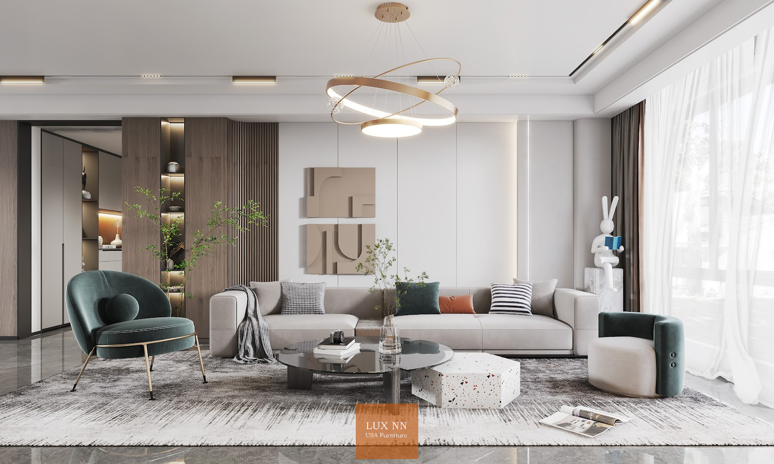 Ghế Sofa chữ I sang trọng, gọn gàng 1305 Lux