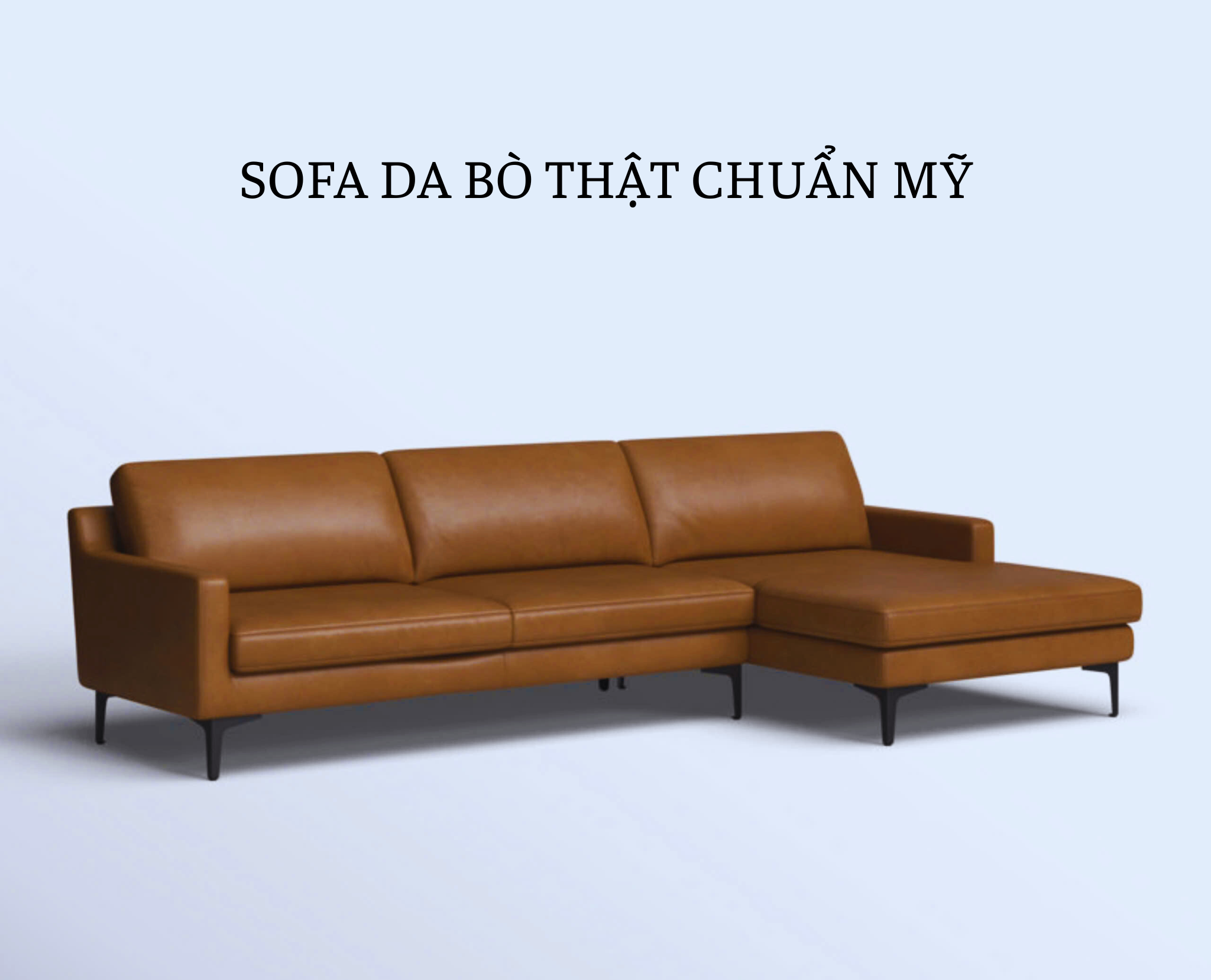 Sofa chữ L da bò thật