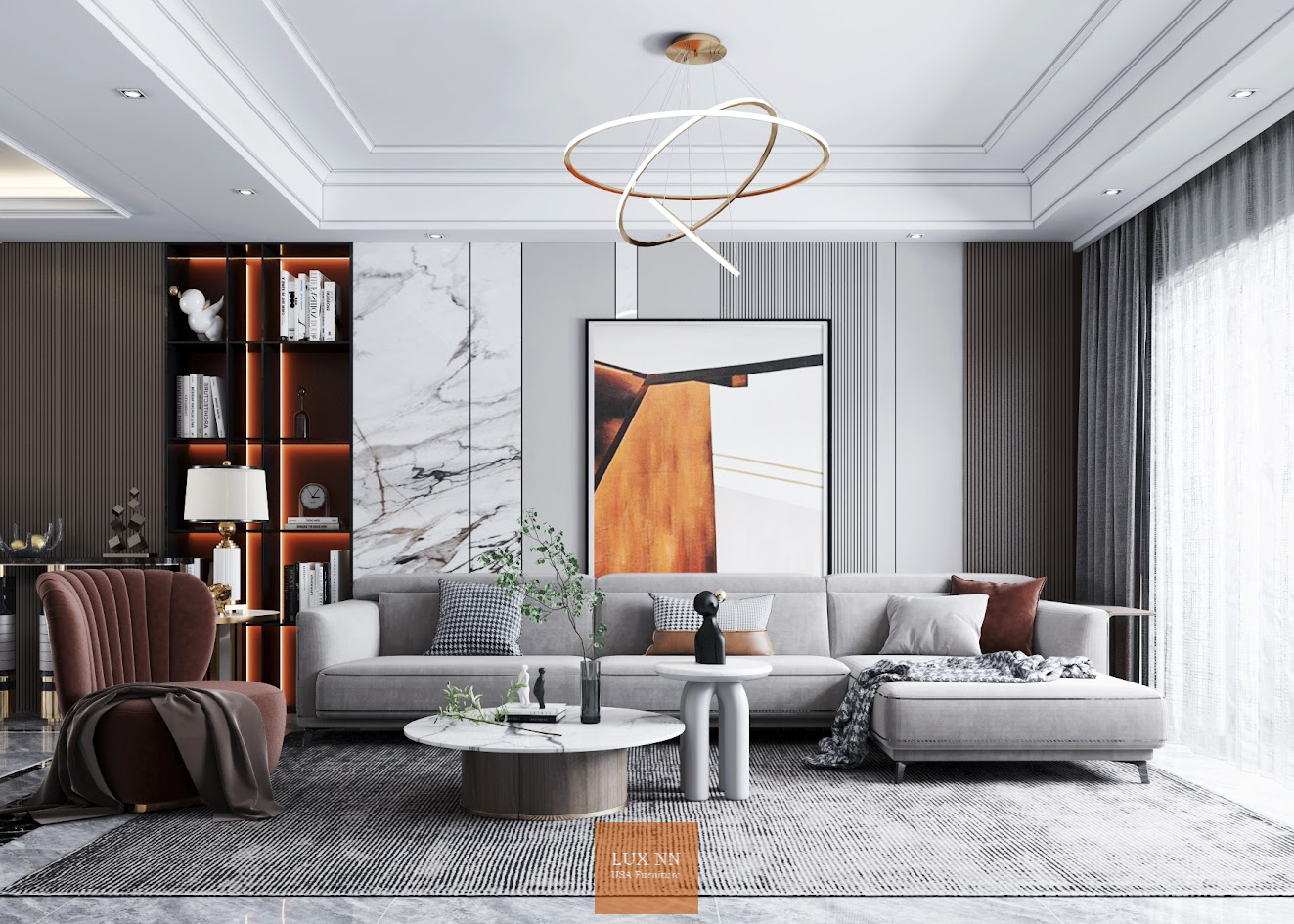 Sofa chữ L basic 2 lưng 1021 Lux