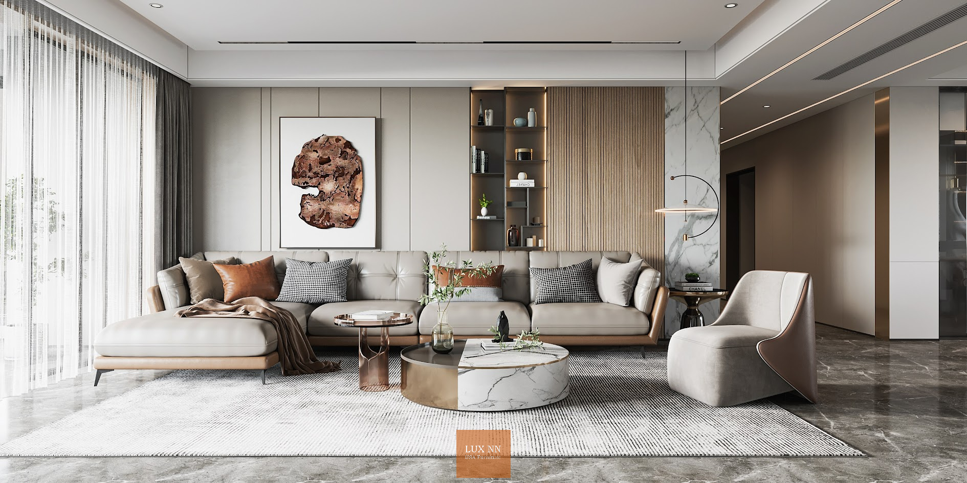 Sofa chữ L basic hiện đại 2039 Lux
