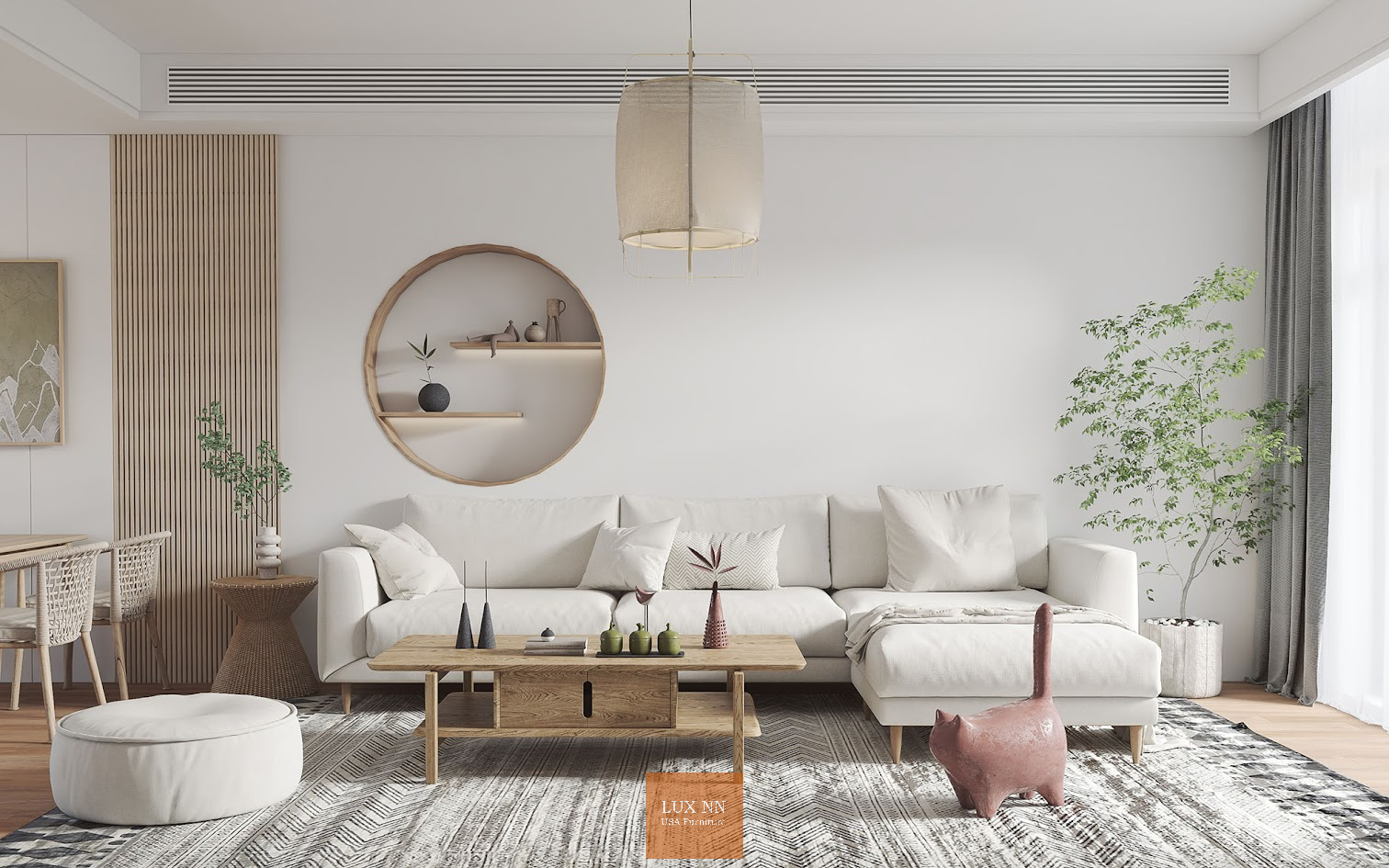 Sofa chữ L basic mộc 2044 Lux