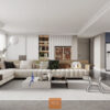 Sofa chữ L cỡ lớn có bàn trà liền 1003 Lux