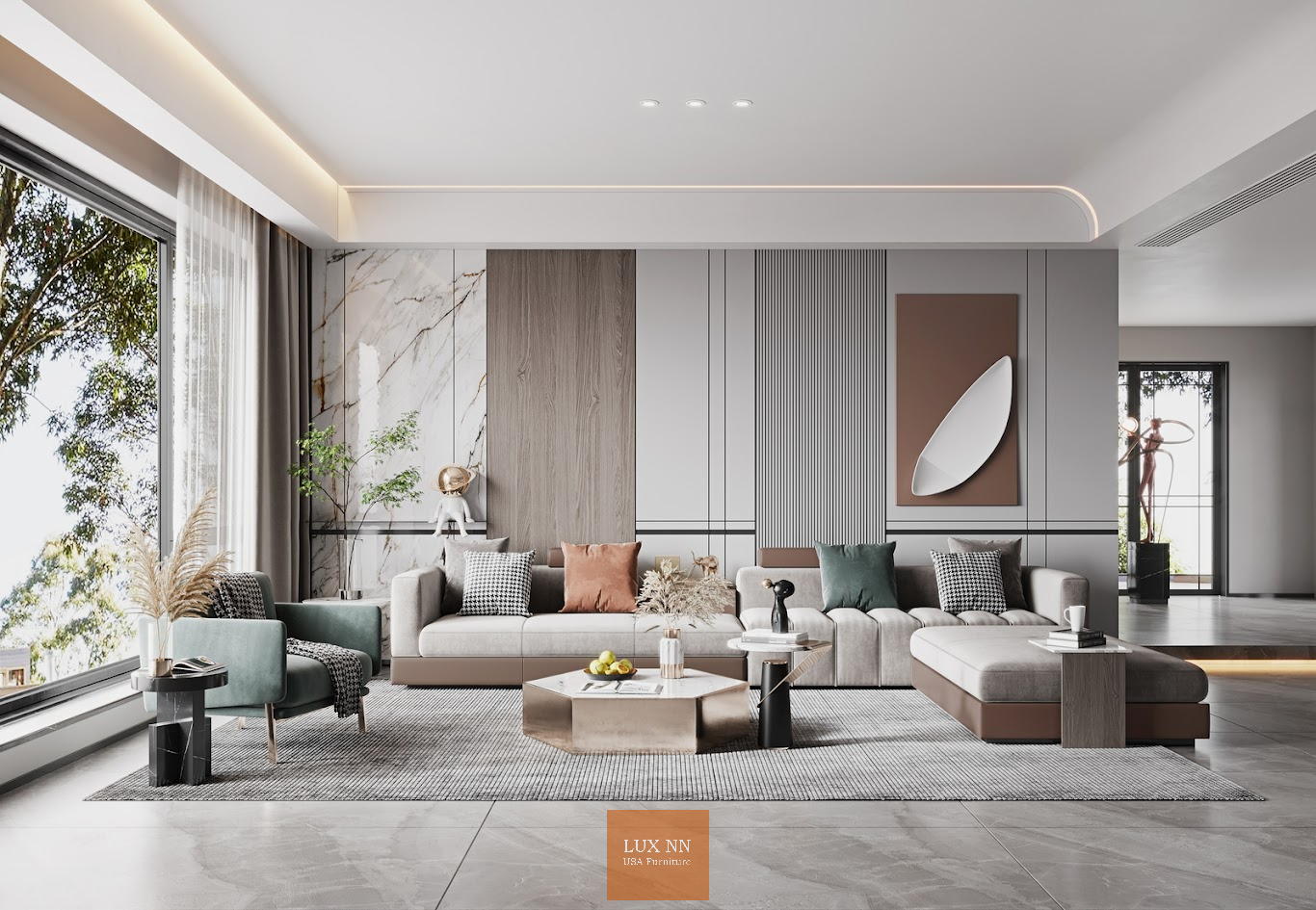 Sofa chữ L di chuyển 1011 Lux