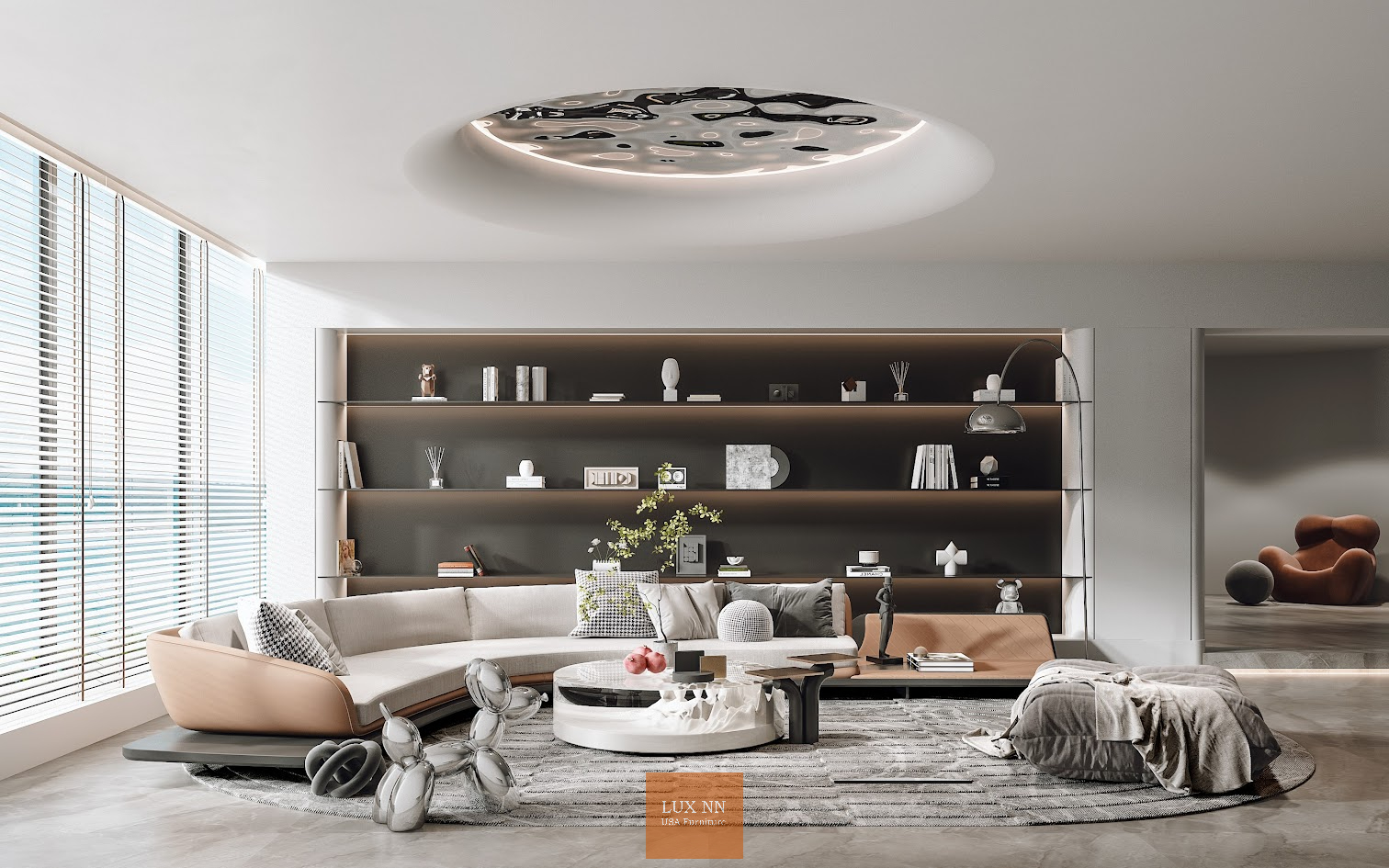 Sofa chữ L hình thuyền 1005 Lux