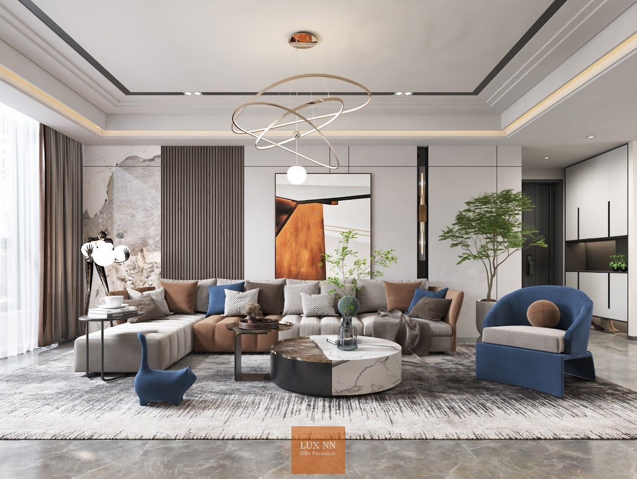 Sofa chữ L nhấn múi dài 1017 Lux