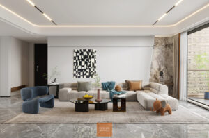 Sofa chữ L nhấn múi vuông 1001 Lux