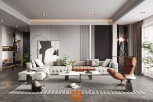Sofa chữ L nhấn múi vuông 2043 Lux