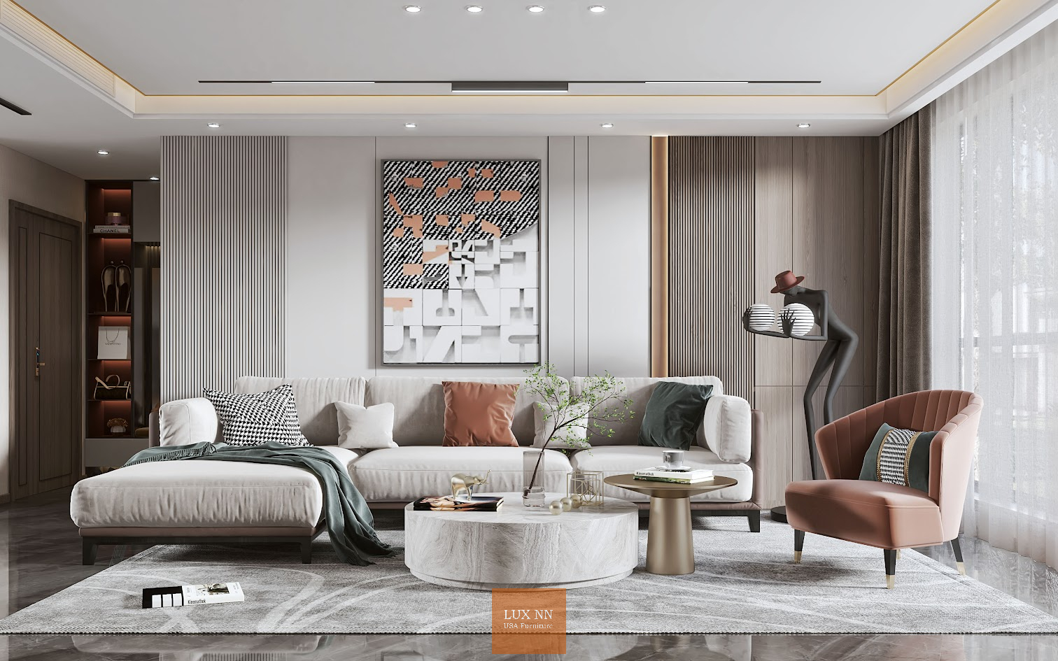 Sofa chữ L tối giản 2045 Lux
