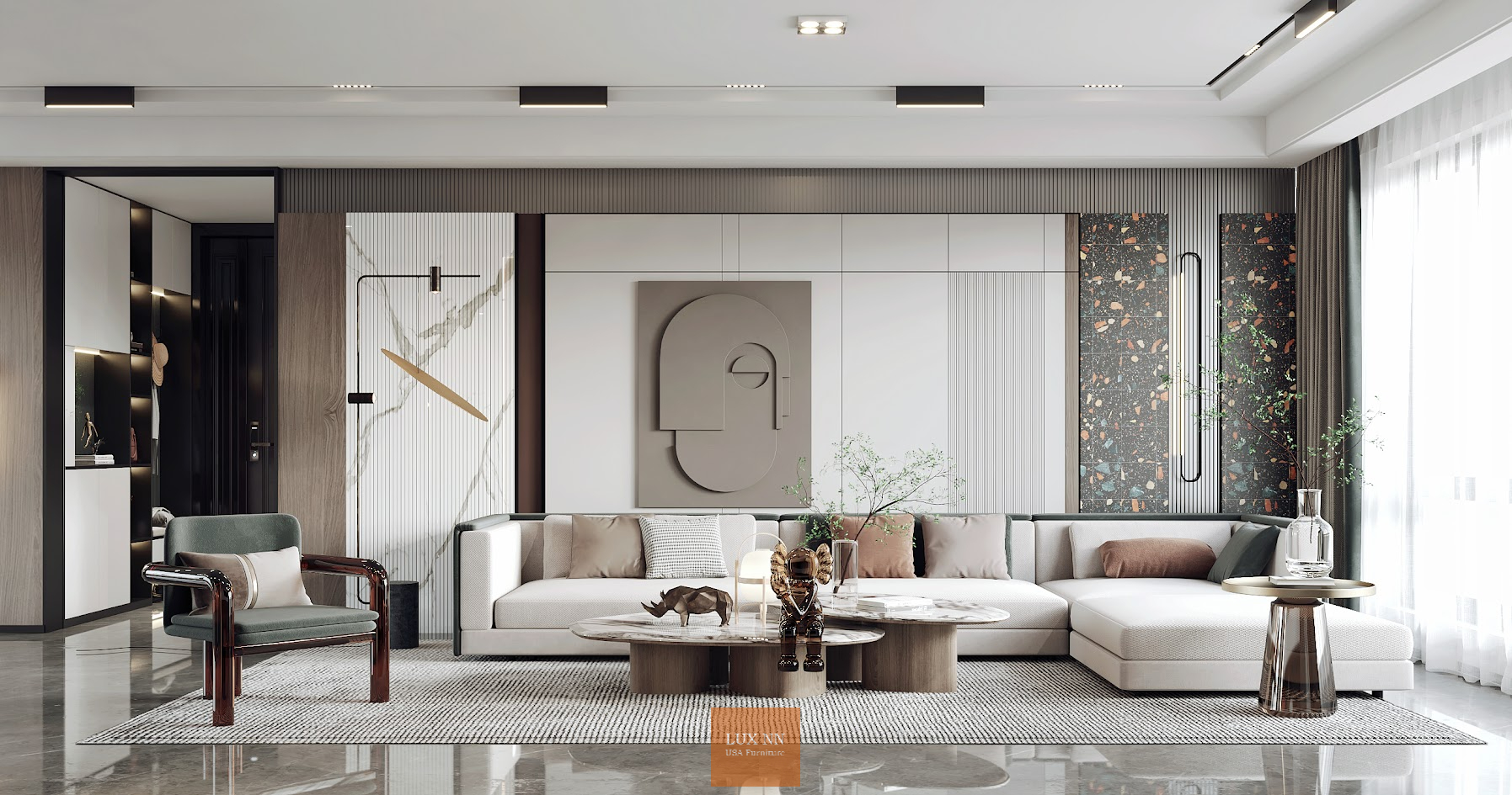 Sofa chữ L vuông 2023 Lux