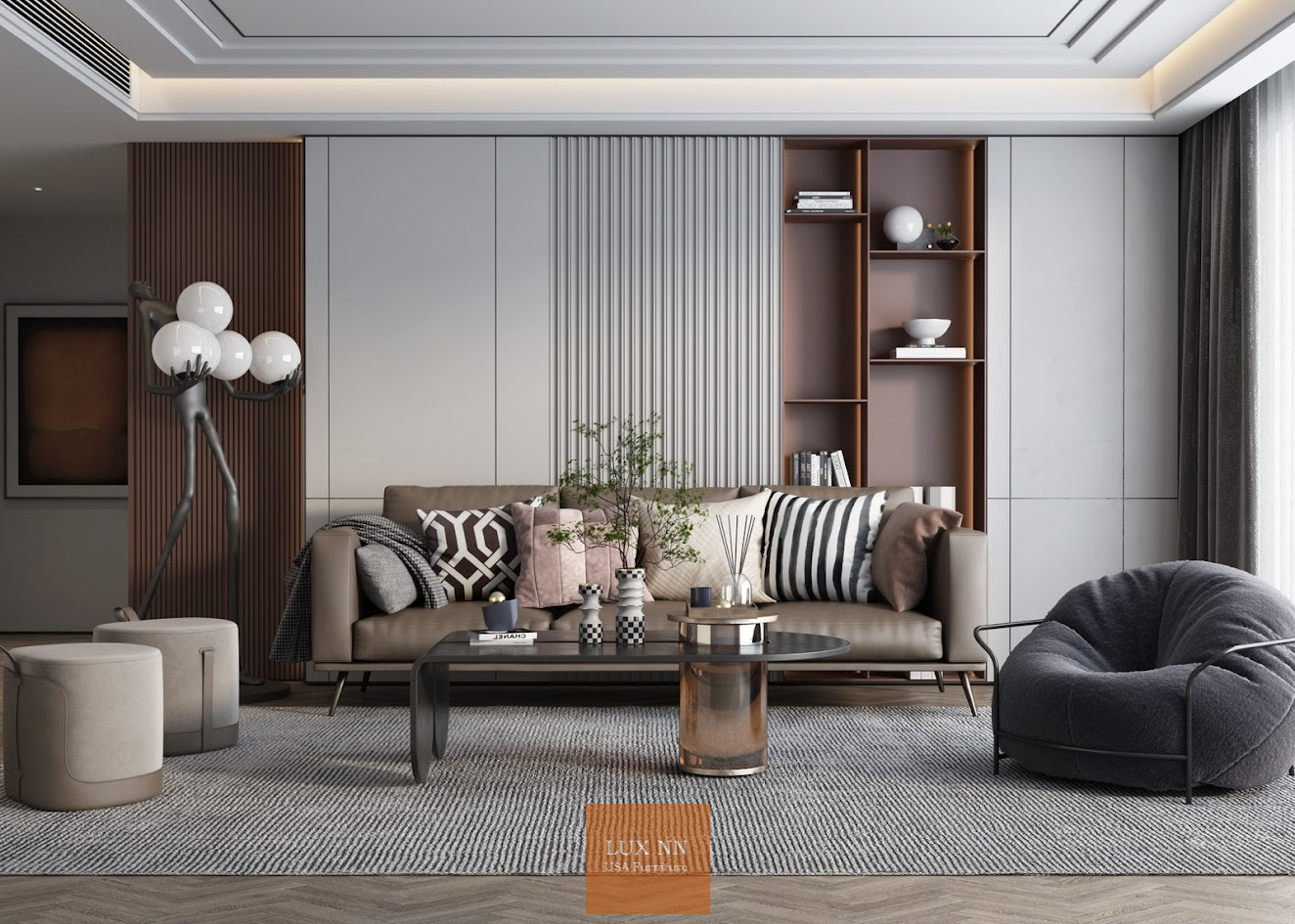 Ghế Sofa chữ I Da Mềm Hiện Đại Sang Trọng 1341 Lux